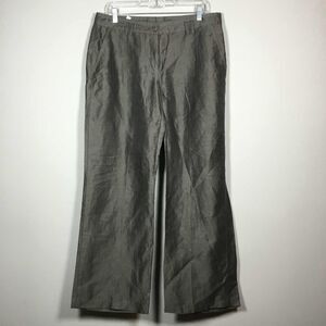 Bianca Taupe Linen Blend Minimalist Wide Leg Slouchy Clean Girl Pants Size 12